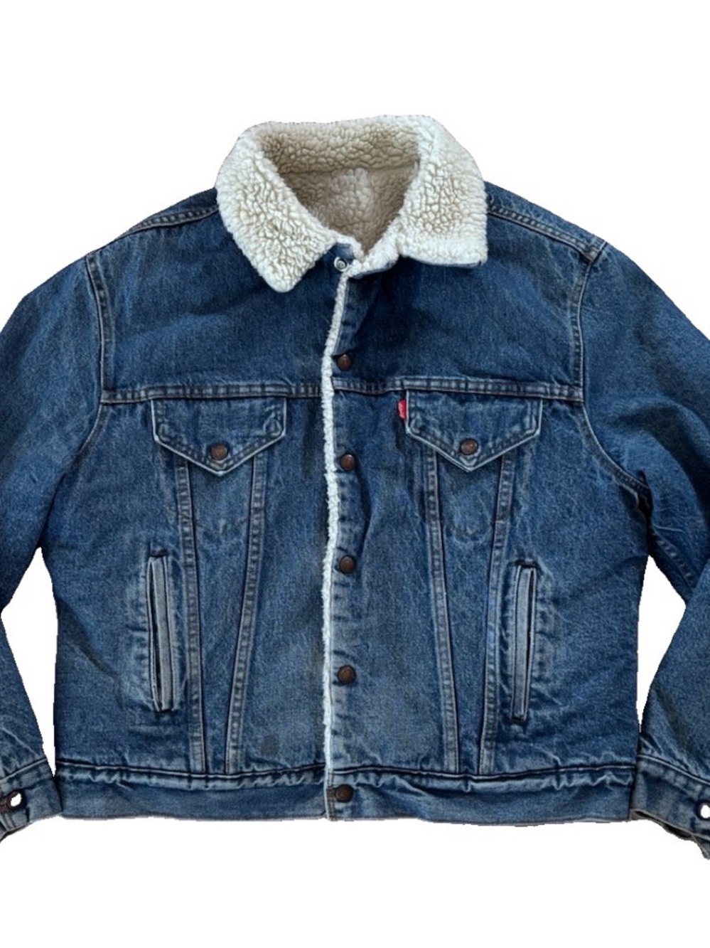 Vtg. Tier III Levis Sherpa Denim Jacket Mens Medium Blue Trucker Made USA 80s - Picture 3 of 12